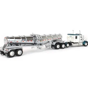 Manufacturer_DCP by First Gear Tanker Trucks<1/64 White & Teal Kenworth W900L w/ Chrome Polar Tandem-Axle Deep Drop Tank Trailer, DCP by First Gear