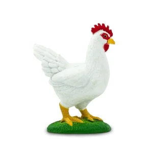 Outback Toys Play Animals & Accessories<White Chicken with Red Comb on Grass by Safari Ltd