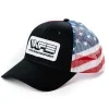 Outback Toys Agco, Allis, Massey & More<White Farm Equipment Logo Hat with Flag Mesh