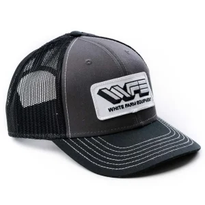 Outback Toys Agco, Allis, Massey & More<White Farm Equipment Logo Black & Gray Mesh Back Hat