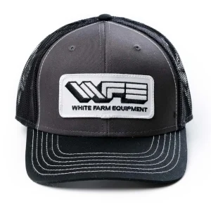 Outback Toys Agco, Allis, Massey & More<White Farm Equipment Logo Black & Gray Mesh Back Hat