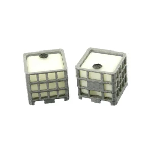 Outback Toys 3D Print & Small Accessories<1/50 White IBC Pallet Tanks (2), 3D Printed