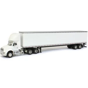 Manufacturer_SpecCast Box Trucks & Trailers<1/64 White International 8600 with Trailer with Single Rear Door
