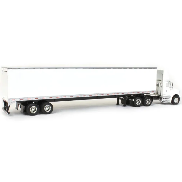 Manufacturer_SpecCast Box Trucks & Trailers<1/64 White International 8600 with Trailer with Single Rear Door