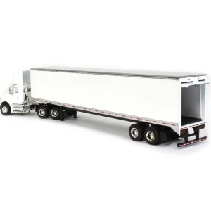 Manufacturer_SpecCast Box Trucks & Trailers<1/64 White International 8600 with Trailer with Single Rear Door