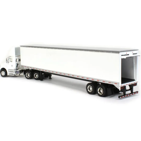 Manufacturer_SpecCast Box Trucks & Trailers<1/64 White International 8600 with Trailer with Single Rear Door