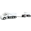 Manufacturer_DCP by First Gear Dump Trucks<1/64 White Kenworth T880 Rogue Dump w/ Rogue Transfer Dump Trailer, DCP by First Gear