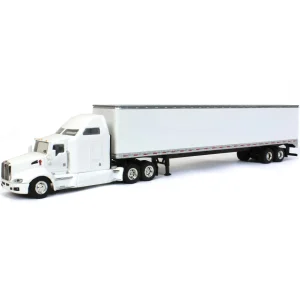 Manufacturer_SpecCast Box Trucks & Trailers<1/64 White Kenworth T660 Sleeper & Trailer with Double Rear Doors