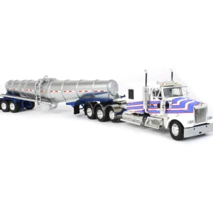 Manufacturer_DCP by First Gear Tanker Trucks<1/64 White Kenworth W900L with Polar Deep Drop Trailer, Owner Operator, DCP by First Gear