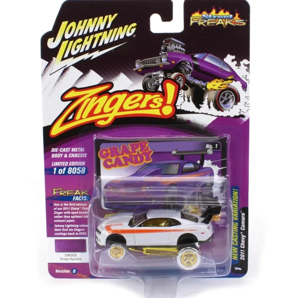Manufacturer_Auto World Cars & Suvs<White Lightning ~ 1/64 Johnny Lightning Street Freaks 2022 2B - 2011 Chevrolet Camaro, Zingers