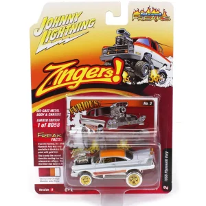 Manufacturer_Auto World Cars & Suvs<White Lightning ~ 1/64 Johnny Lightning Street Freaks 2022 Release 2A - 1958 Plymouth Fury, Zingers