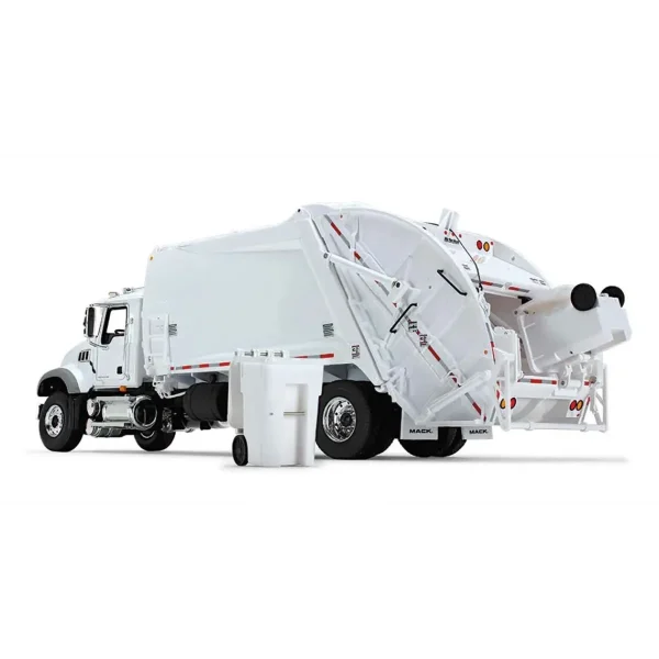 Manufacturer_First Gear, Inc. Tow & Straight Trucks<1/34 White Mack Granite MP w/ McNeilus Rear Load Refuse Truck & Trash Cans