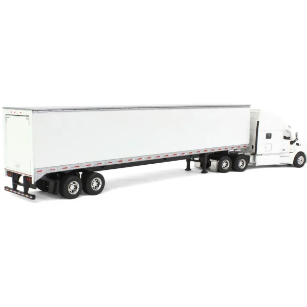 Manufacturer_SpecCast Box Trucks & Trailers<1/64 White Peterbilt 579 Sleeper & White Trailer w/ Single Rear Door by SpecCast