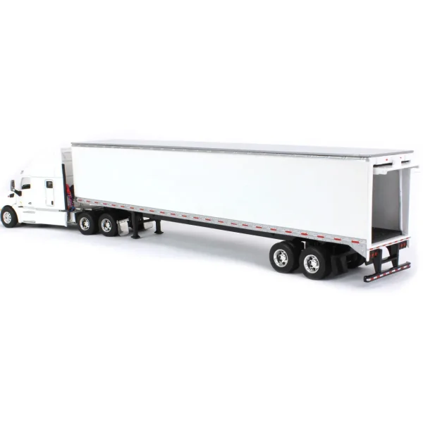 Manufacturer_SpecCast Box Trucks & Trailers<1/64 White Peterbilt 579 Sleeper & White Trailer w/ Single Rear Door by SpecCast