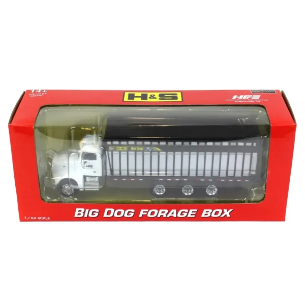 Manufacturer_SpecCast Agricultural Trucks<1/64 White Peterbilt 385 with H&S Big Dog 1226 Forage Box, Exclusive HFE Edition