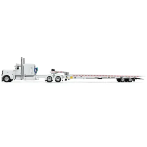 Manufacturer_DCP by First Gear Lowboys & Flatbeds<1/64 White Peterbilt 389 with Landoll 440B-50CA Traveling Axle Trailer, DCP by First Gear