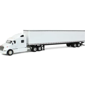 Manufacturer_SpecCast Box Trucks & Trailers<1/64 White Peterbilt 387 with Sleeper and 53' Trailer with Single Rear Door