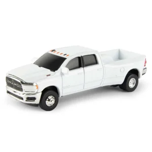 Manufacturer_ERTL Pickup Trucks<1/64 White RAM 3500 Die-cast Dually Pickup, ERTL Collect N Play