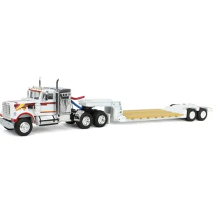 Manufacturer_DCP by First Gear Lowboys & Flatbeds<1/64 White Western Star 4900 36in Vintage Sleeper w/ Rogers Vintage Lowboy Trailer, DCP by First Gear