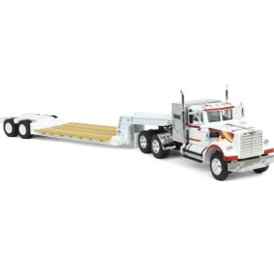 Manufacturer_DCP by First Gear Lowboys & Flatbeds<1/64 White Western Star 4900 36in Vintage Sleeper w/ Rogers Vintage Lowboy Trailer, DCP by First Gear