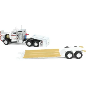 Manufacturer_DCP by First Gear Lowboys & Flatbeds<1/64 White Western Star 4900 36in Vintage Sleeper w/ Rogers Vintage Lowboy Trailer, DCP by First Gear