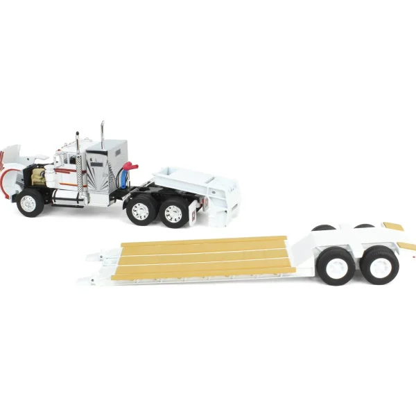 Manufacturer_DCP by First Gear Lowboys & Flatbeds<1/64 White Western Star 4900 36in Vintage Sleeper w/ Rogers Vintage Lowboy Trailer, DCP by First Gear