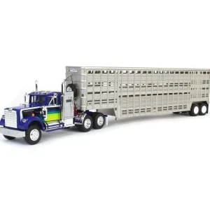 Manufacturer_DCP by First Gear Agricultural Trucks<1/64 White Western Star 4900 with Vintage Wilson Livestock Trailer, DCP by First Gear