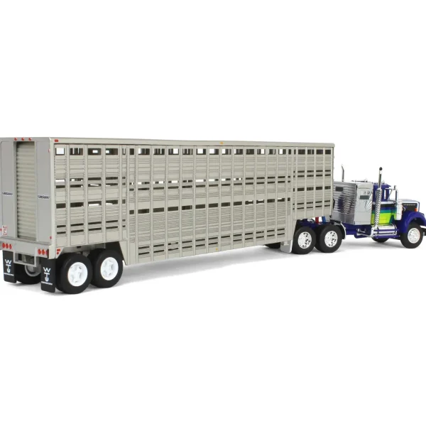 Manufacturer_DCP by First Gear Agricultural Trucks<1/64 White Western Star 4900 with Vintage Wilson Livestock Trailer, DCP by First Gear