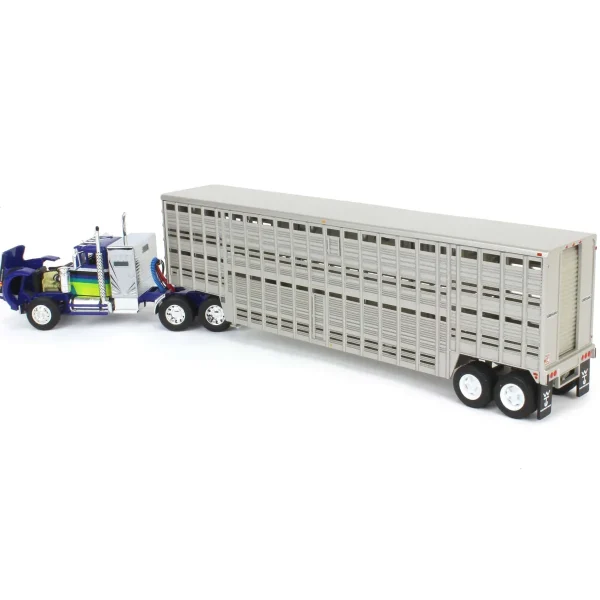 Manufacturer_DCP by First Gear Agricultural Trucks<1/64 White Western Star 4900 with Vintage Wilson Livestock Trailer, DCP by First Gear