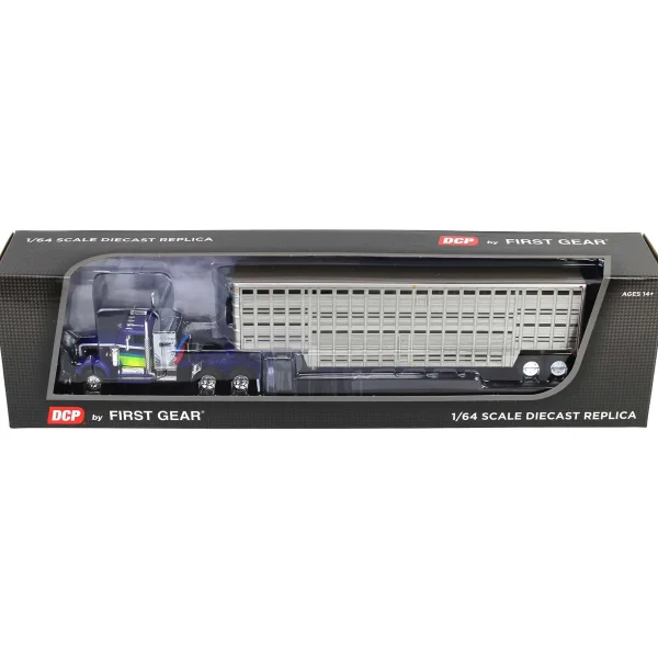 Manufacturer_DCP by First Gear Agricultural Trucks<1/64 White Western Star 4900 with Vintage Wilson Livestock Trailer, DCP by First Gear