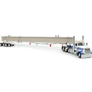 Manufacturer_DCP by First Gear Lowboys & Flatbeds<1/64 White/Blue Peterbilt 389 w/ ERMC Hydra-Steer Trailer & Bridge Beam Load, DCP by First Gear