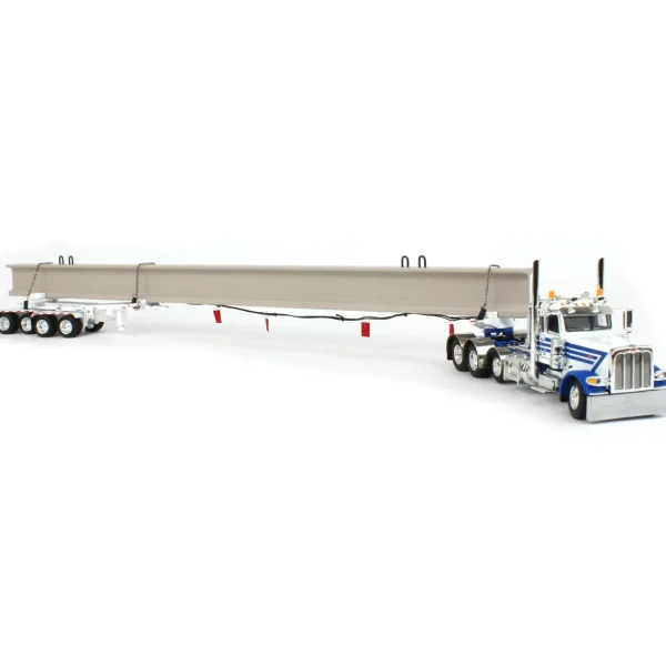 Manufacturer_DCP by First Gear Lowboys & Flatbeds<1/64 White/Blue Peterbilt 389 w/ ERMC Hydra-Steer Trailer & Bridge Beam Load, DCP by First Gear