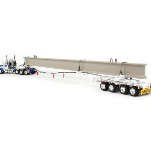 Manufacturer_DCP by First Gear Lowboys & Flatbeds<1/64 White/Blue Peterbilt 389 w/ ERMC Hydra-Steer Trailer & Bridge Beam Load, DCP by First Gear