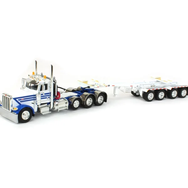 Manufacturer_DCP by First Gear Lowboys & Flatbeds<1/64 White/Blue Peterbilt 389 w/ ERMC Hydra-Steer Trailer & Bridge Beam Load, DCP by First Gear
