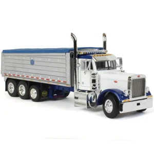 Manufacturer_DCP by First Gear Dump Trucks<1/64 White/Blue Peterbilt 379 w/ Tri-axle Chrome MAC Dump Body, DCP by First Gear