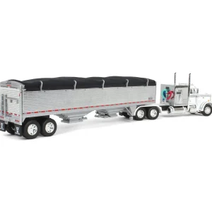 Manufacturer_DCP by First Gear Agricultural Trucks<1/64 White/Chrome Peterbilt 359 60in Vintage Sleeper w/ Wilson High Side Grain Trailer, DCP by First Gear
