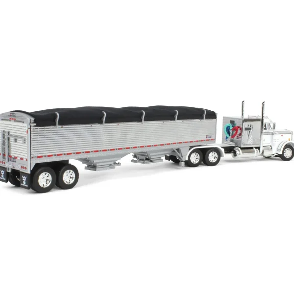 Manufacturer_DCP by First Gear Agricultural Trucks<1/64 White/Chrome Peterbilt 359 60in Vintage Sleeper w/ Wilson High Side Grain Trailer, DCP by First Gear