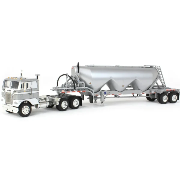 Manufacturer_DCP by First Gear Tanker Trucks<1/64 White-Freightliner Cabover w/ Tandem-Axle Pneumatic Tanker, White & Gray, DCP by First Gear
