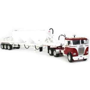 Manufacturer_DCP by First Gear Tanker Trucks<1/64 White-Freightliner Cabover w/ Tri-Axle Pneumatic Tanker, Maroon & White, DCP by First Gear