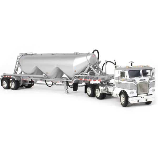 Manufacturer_DCP by First Gear Tanker Trucks<1/64 White-Freightliner Cabover w/ Tandem-Axle Pneumatic Tanker, White & Gray, DCP by First Gear