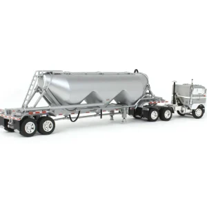 Manufacturer_DCP by First Gear Tanker Trucks<1/64 White-Freightliner Cabover w/ Tandem-Axle Pneumatic Tanker, White & Gray, DCP by First Gear