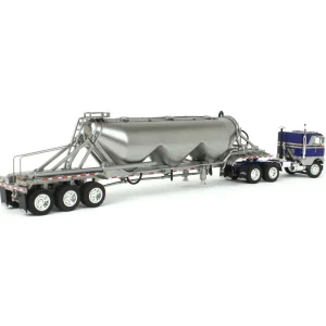 Manufacturer_DCP by First Gear Tanker Trucks<1/64 White-Freightliner Cabover w/ Tri-Axle Pneumatic Tanker, Gray & Blue, DCP by First Gear