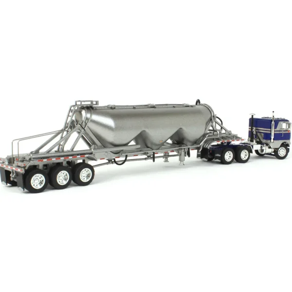 Manufacturer_DCP by First Gear Tanker Trucks<1/64 White-Freightliner Cabover w/ Tri-Axle Pneumatic Tanker, Gray & Blue, DCP by First Gear
