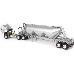 Manufacturer_DCP by First Gear Tanker Trucks<1/64 White-Freightliner Cabover w/ Tandem-Axle Pneumatic Tanker, White & Gray, DCP by First Gear