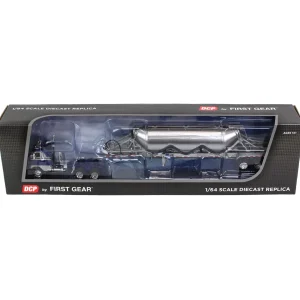Manufacturer_DCP by First Gear Tanker Trucks<1/64 White-Freightliner Cabover w/ Tri-Axle Pneumatic Tanker, Gray & Blue, DCP by First Gear