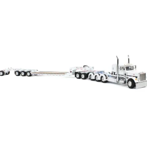 Manufacturer_DCP by First Gear Lowboys & Flatbeds<1/64 White/Light Blue Peterbilt 379 with Fontaine Magnitude Lowboy, Jeep & Stinger, DCP by First Gear
