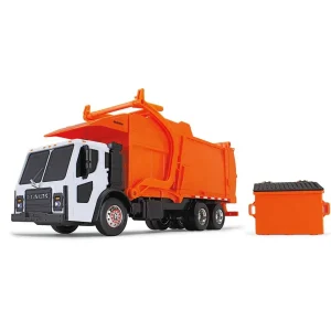 Manufacturer_First Gear, Inc. Tow & Straight Trucks<1/25 White/Orange Mack LR Garbage Truck w/ McNeilus Meridian Loader & Dumpster (Includes Lights & Sounds!)