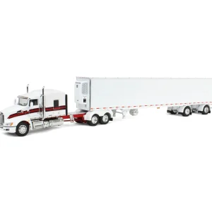 Manufacturer_DCP by First Gear Box Trucks & Trailers | Lowboys & Flatbeds<1/64 White/Red Kenworth T660 with Spread Axle Reefer Trailer, DCP by First Gear