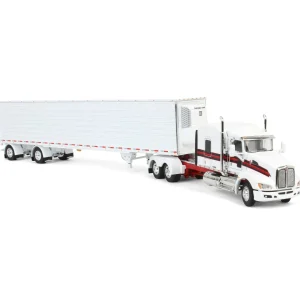 Manufacturer_DCP by First Gear Box Trucks & Trailers | Lowboys & Flatbeds<1/64 White/Red Kenworth T660 with Spread Axle Reefer Trailer, DCP by First Gear