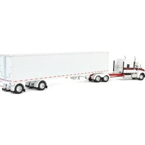 Manufacturer_DCP by First Gear Box Trucks & Trailers | Lowboys & Flatbeds<1/64 White/Red Kenworth T660 with Spread Axle Reefer Trailer, DCP by First Gear